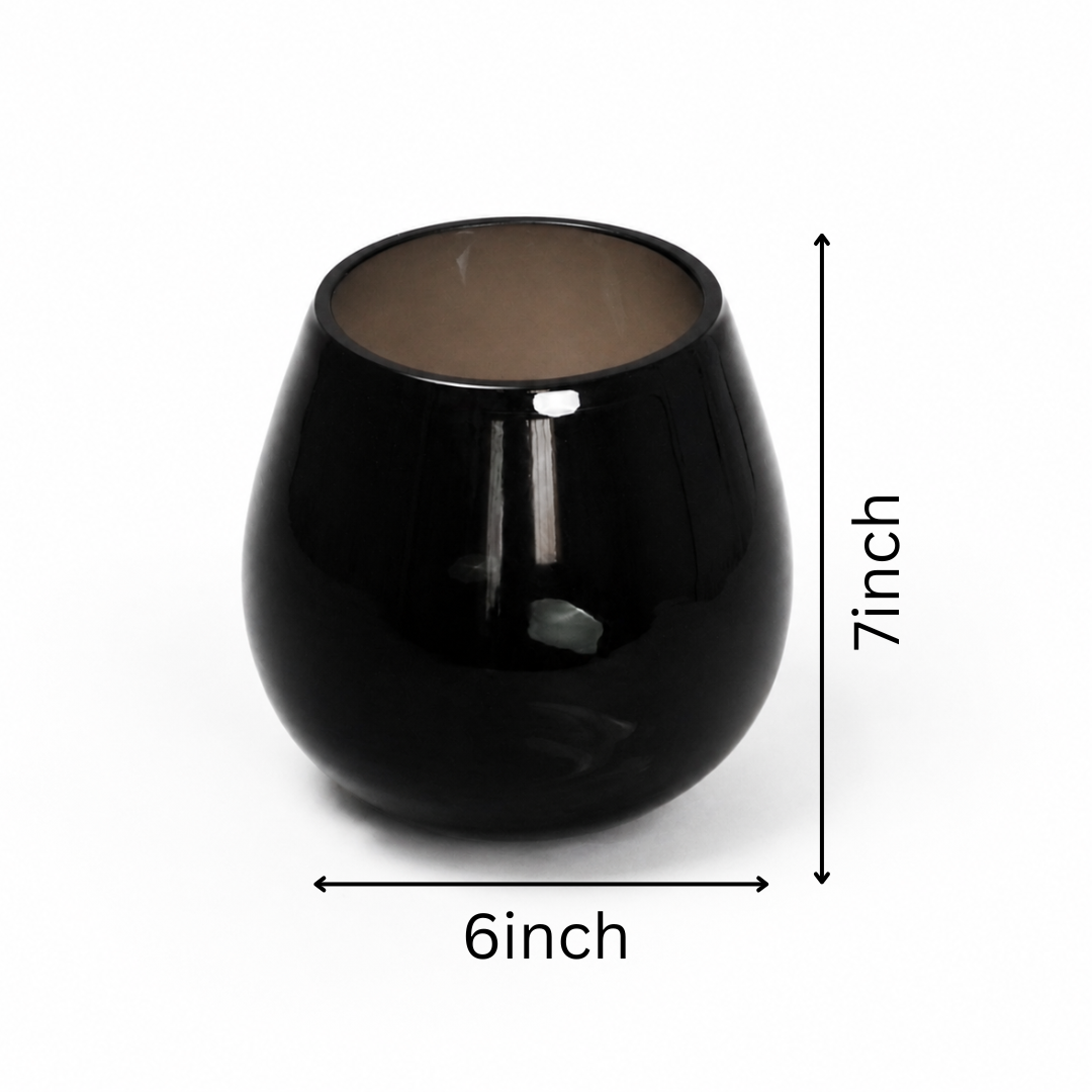 Mini Glossy Glass Vase – Midnight Black
