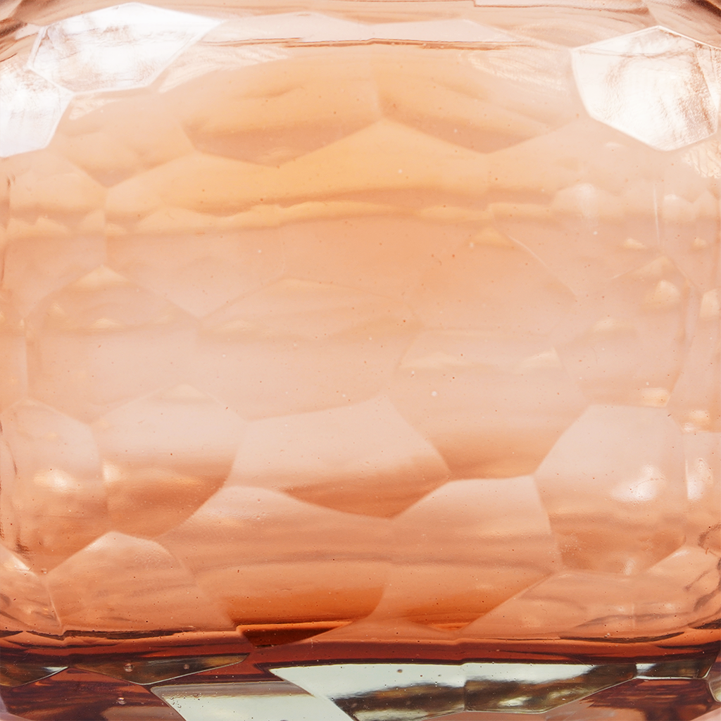Peach Textured Glass Vase – Elegant Decorative Vase for Modern Home Decor