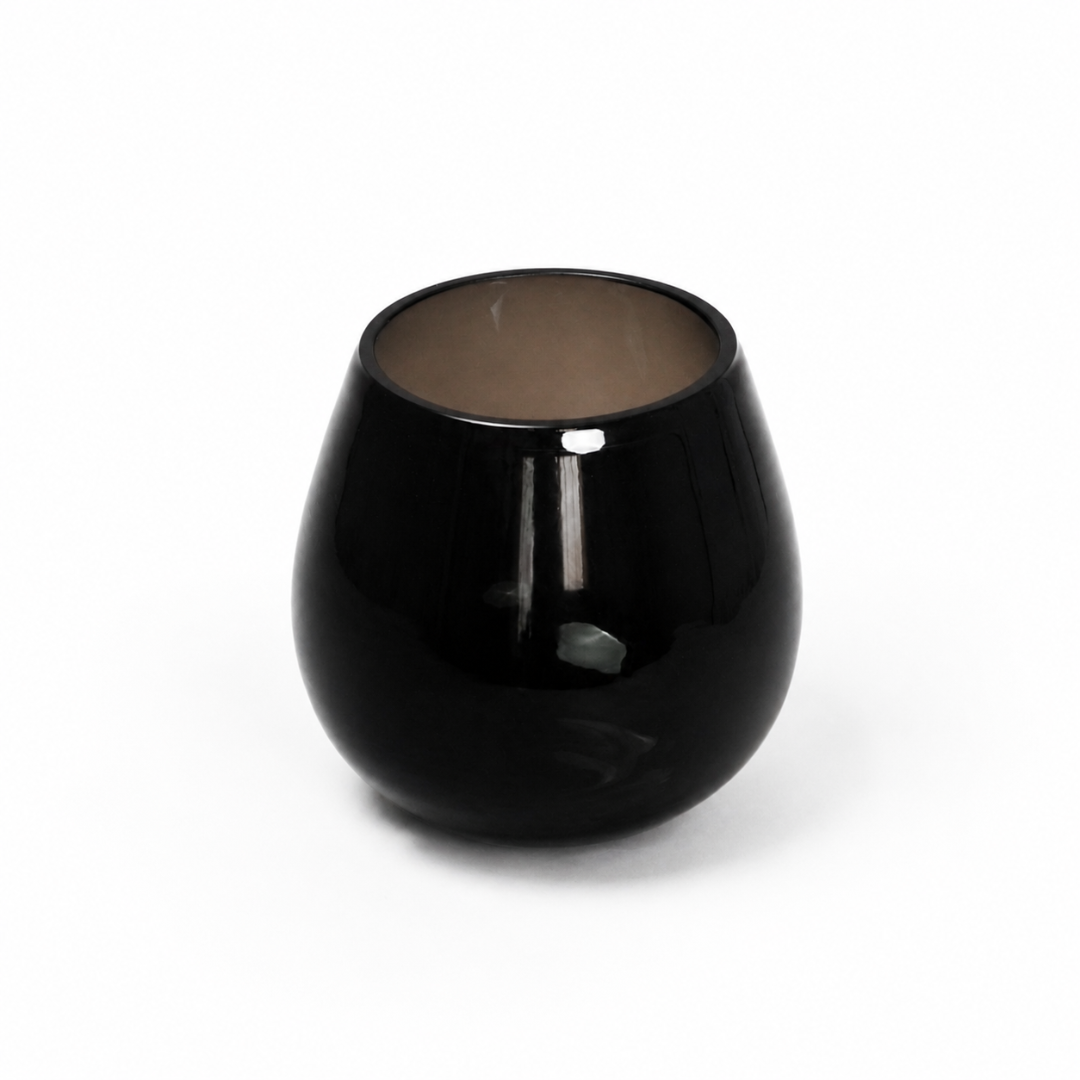 Mini Glossy Glass Vase – Midnight Black