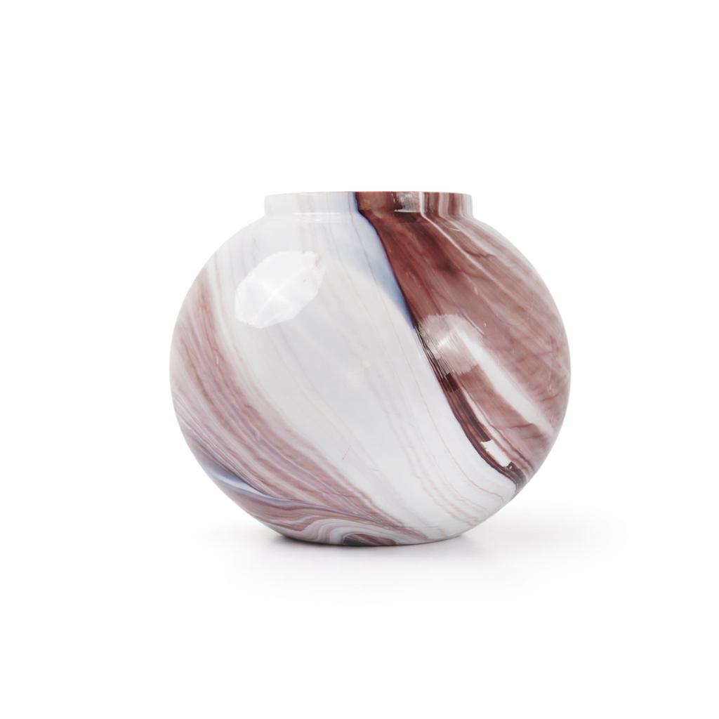Marble Swirl Glass Vase – Blush Rose