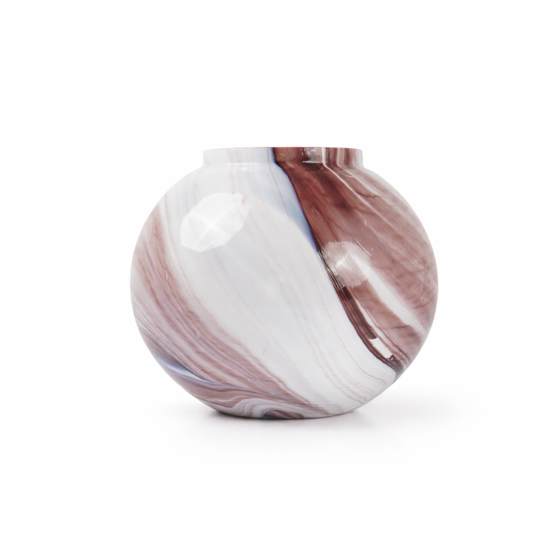 Marble Swirl Glass Vase – Blush Rose