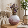 Marble Swirl Glass Vase – Blush Rose