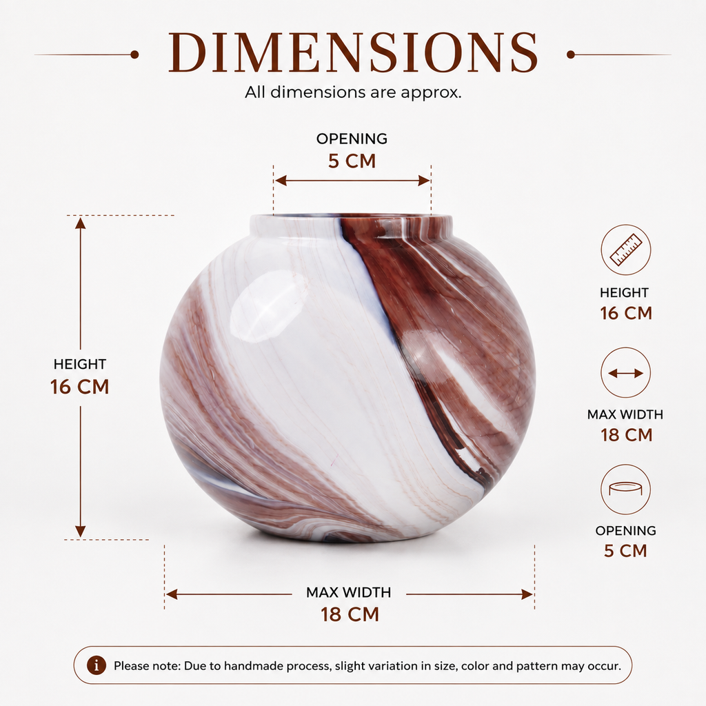 Marble Swirl Glass Vase – Blush Rose