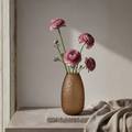 Frosted Textured Glass Vase – Mocha Brown