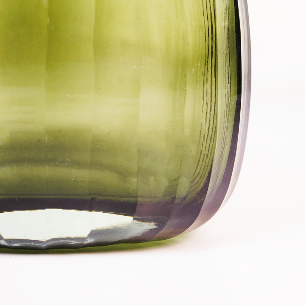 Olive Green Glass Vase – Elegant Decorative Vase for Modern Home Decor