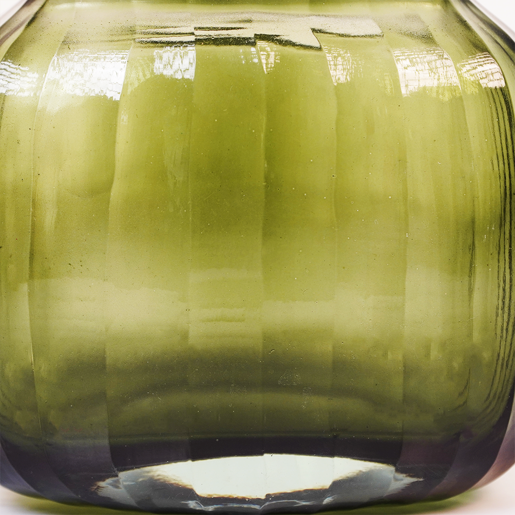 Olive Green Glass Vase – Elegant Decorative Vase for Modern Home Decor