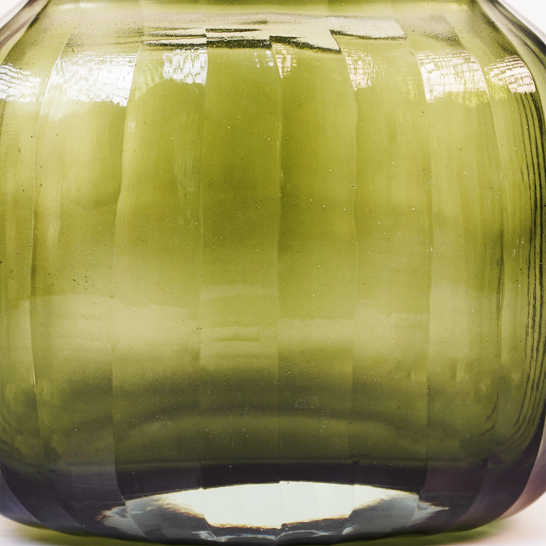 Olive Green Glass Vase – Elegant Decorative Vase for Modern Home Decor